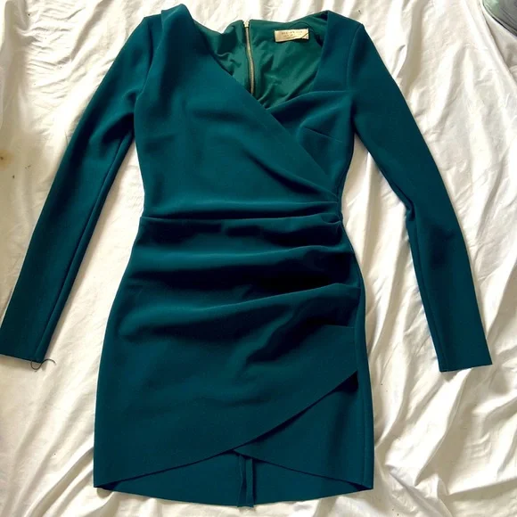 Bec & Bridge Dresses | Bec & Bridge Sapphire Green Overlapping With Side Drapery Cocktail Party Dress | Color: Green | Size: 4 | Bznalezniak's Closet